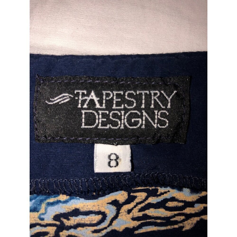 Vintage Womens Top Size 8 Nautical Sailing Ocean Tank Navy Blue Yacht Made USA - Picture 5 of 8